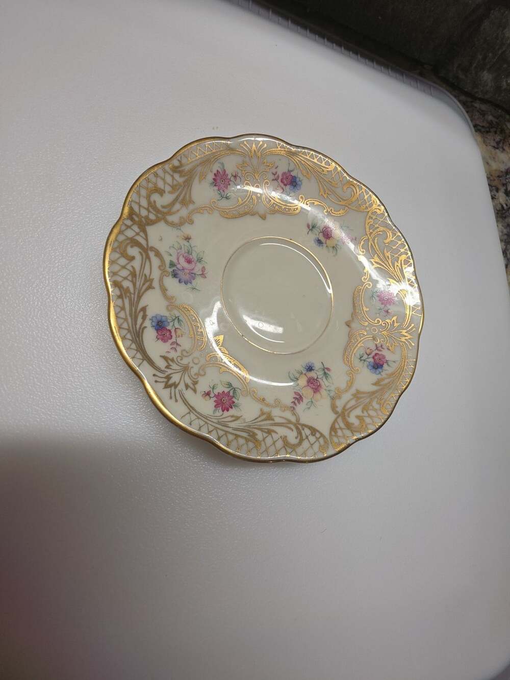 Royal Bayreuth Bavaria 1794 Floral Gold Trim Saucer